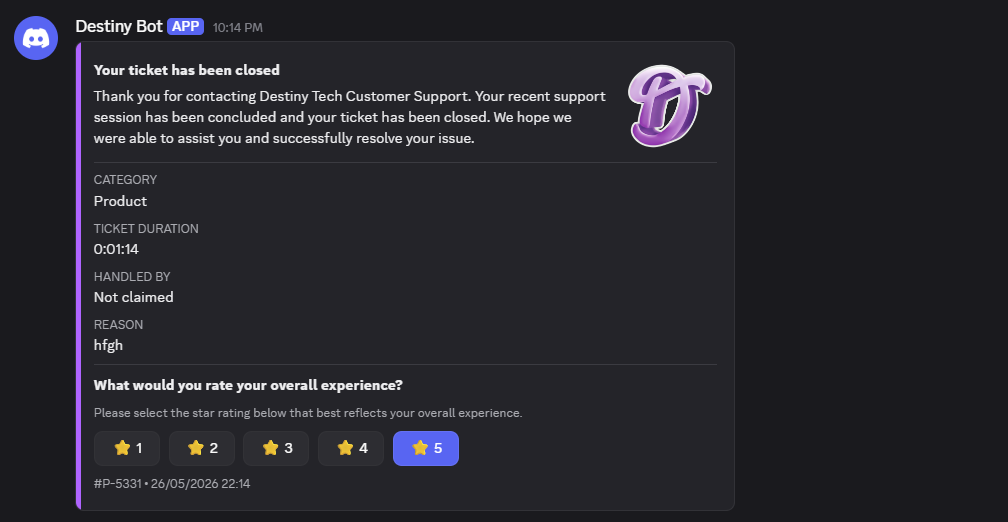 Destiny Ticket